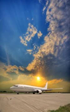 White passenger plane Stock Photos