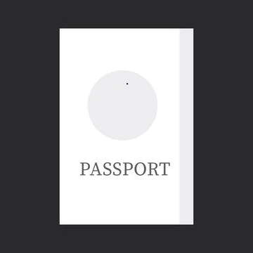 White passport on black background for web design Stock Illustration