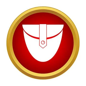White patch pocket icon in flat style Stock Illustration