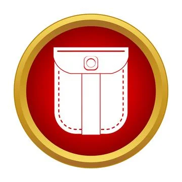 White patch pocket icon in a golden frame イラスト素材