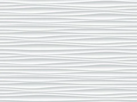 White pattern background with seamless wave wall texture. Vector modern rippl Stock Illustration