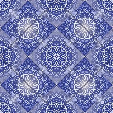 White pattern on blue background Stock Illustration