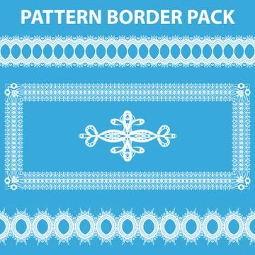 White Pattern Border Pack Stock Illustration