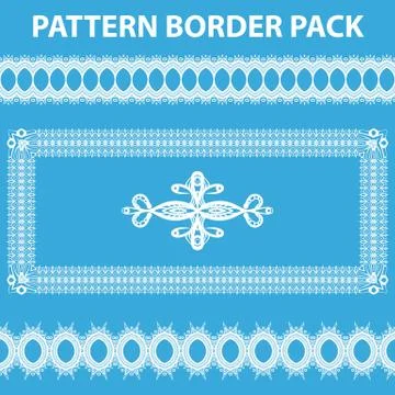 White Pattern Border Pack Illustrazione stock