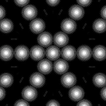 White pattern Design in black background Stock Photos