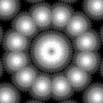 White pattern Design in black background Stock Photos