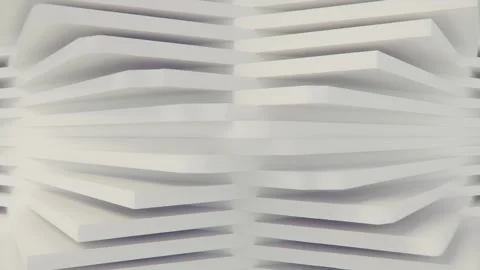 White pattern formed by rectangular shapes. 3d rendering loop animation 4K Stock Footage 256632654