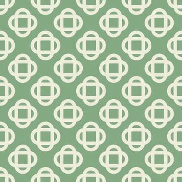 White pattern on green seamless design background. Stock Illustration
