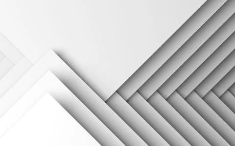White pattern of square layers. 3d render Stock Illustration