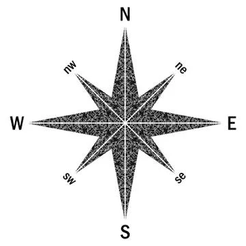 White pattern windrose Stock Illustration