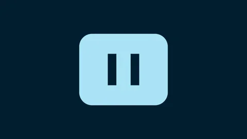 White Pause button icon isolated on blue background. 4K Video motion graphic Stock Footage 229568185