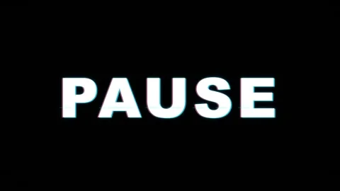 White Pause Glitch Animation 4K Digital Gaming Interface Screen Stock Footage 337177225