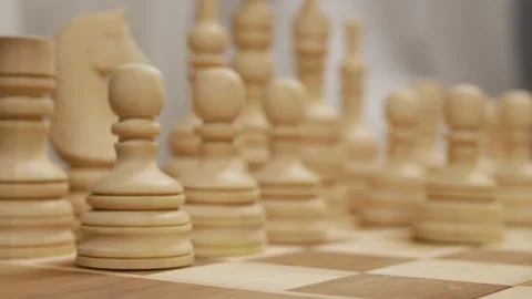 The white pawn makes a move Stock Footage 147075131