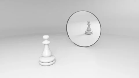 White pawn stands in front Stock Footage 106341693