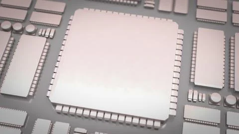 The White PCB Board for It to Technology concept 3d Rendering. Stock Illustration