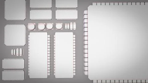 The White PCB Board for It to Technology concept 3d Rendering. Stock Illustration