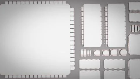 The White PCB Board for It to Technology concept 3d Rendering. Stockillustratie