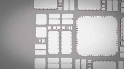 The White PCB Board for It to Technology concept 3d Rendering. Illustrazione stock