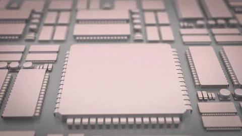 The White PCB Board for It to Technology concept 3d Rendering. 스톡 일러스트