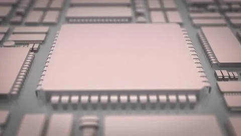 The White PCB Board for It to Technology concept 3d Rendering. Stock Illustration