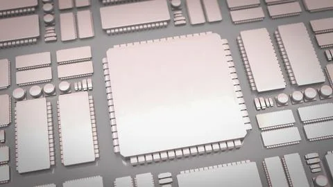 The White PCB Board for It to Technology concept 3d Rendering. Stock Illustration