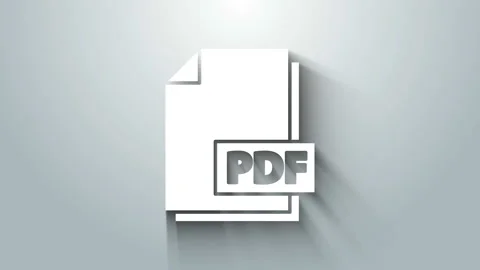 White PDF file document. Download pdf button icon isolated on grey background Video stock 145859657