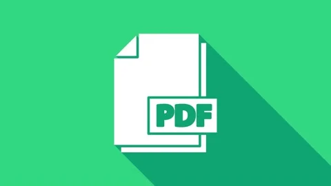 White PDF file document. Download pdf button icon isolated on green background Video stock 146980623