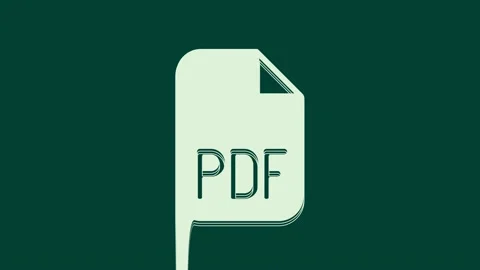White PDF file document. Download pdf button icon isolated on green background Video stock 236005870