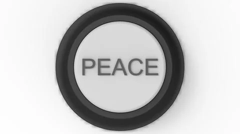 White peace button isolated 3d illustration render イラスト素材