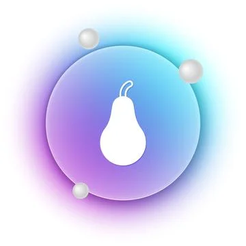 White Pear icon isolated on white background. Fruit with leaf symbol. Blue .. Stock Illustration