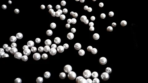 White pearls fall. Slow motion.	 Stock-Footage 127235468