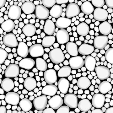 White pebble stone texture seamless pattern abstract background Stock Illustration