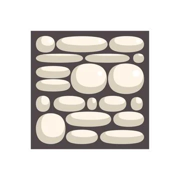 White pebbles forming relaxing pattern on dark background Stock Illustration