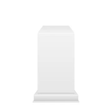 White Pedestal with light source isolated on white background, vector Stock-Illustration