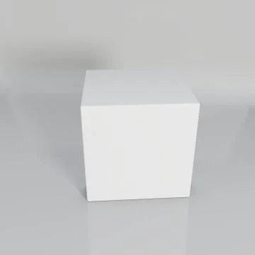 White pedestal in light studio. 3d rendering background Stock-Illustration