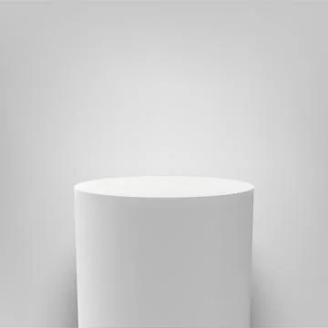 White pedestal vector round white 3D podium column Stock Illustration