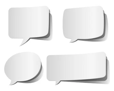 White Peeling Speech Bubbles Stock Illustration