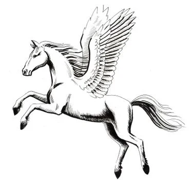 White pegasus Stock Illustration