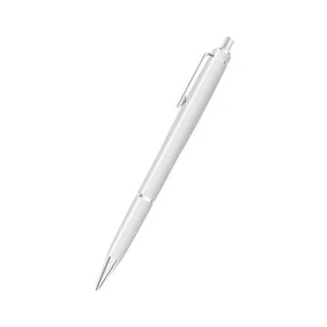 White pen isolated on white, Vector illustration. Stock Illustration