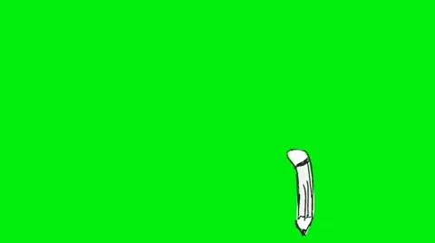 White Pencil bouncing around - Animation - Hand-Drawn - Green Screen - Loop Stock Footage 67860744