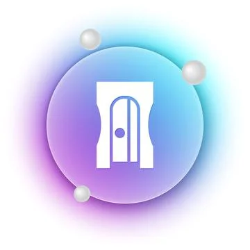 White Pencil sharpener icon isolated on white background. Blue and purple g.. Stock Illustration