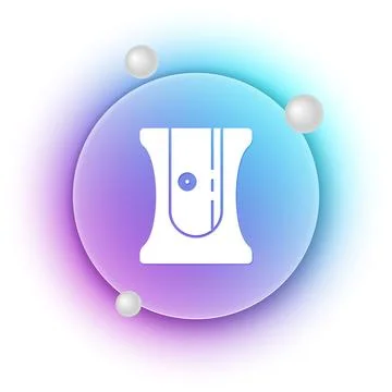 White Pencil sharpener icon isolated on white background. Blue and purple g.. Stock Illustration