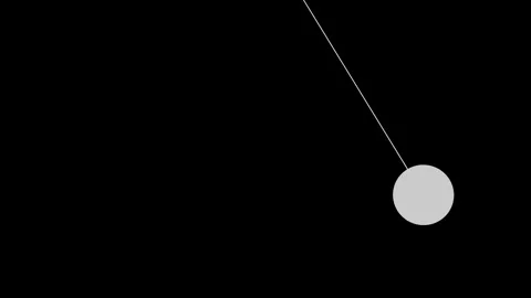 White Pendulum Swing Seamless Loop - Matte Ball on Black Background 스톡 동영상 340407778