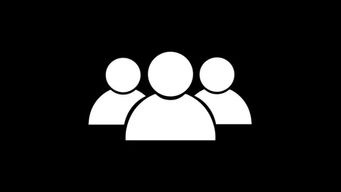 White people group icon background with clean social profile symbol simple team Stock Footage 340414322