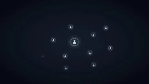 White People Orbit Rings Team Structure Glow 4K Loop Stock Footage 342603956