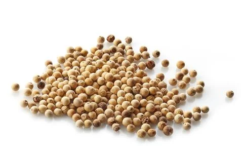 White pepper on white background Stock Photos