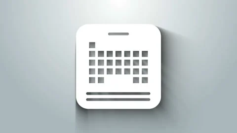 White Periodic table of the elements icon isolated on grey background. 4K Video Video stock 145989004