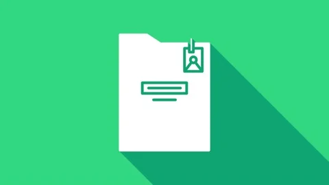 White Personal folder icon isolated on green background. 4K Video motion graphic Stock Footage 146949595