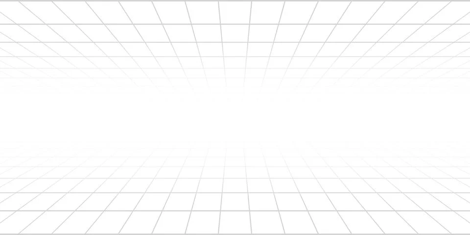 White perspective grid background with vanishing point 스톡 일러스트