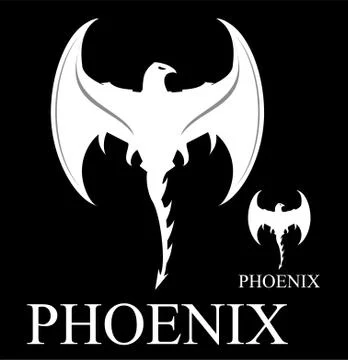 White Phoenix with the Axe Wings Stock Illustration